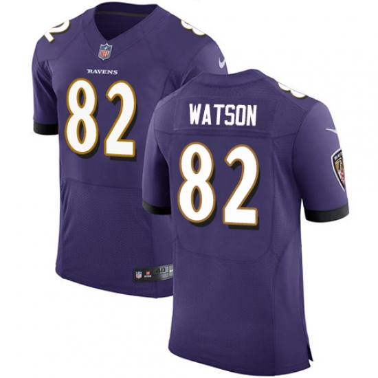 Men's Nike Baltimore Ravens #82 Benjamin Watson Elite Purple Team Color NFL Jersey - Ujersey
