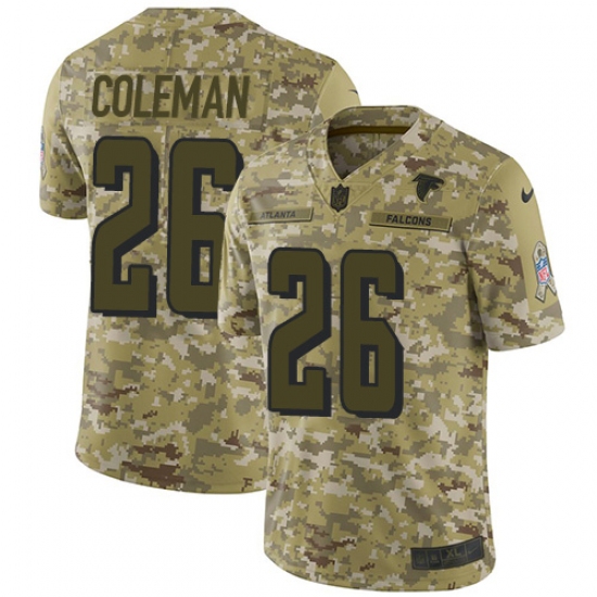 Men's Nike Atlanta Falcons #26 Tevin Coleman Limited Camo 2018 Salute to Service NFL Jersey - Ujersey