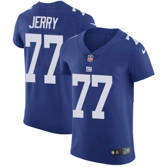 Men's Nike New York Giants #77 John Jerry Elite Royal Blue Team Color NFL Jersey - Ujersey