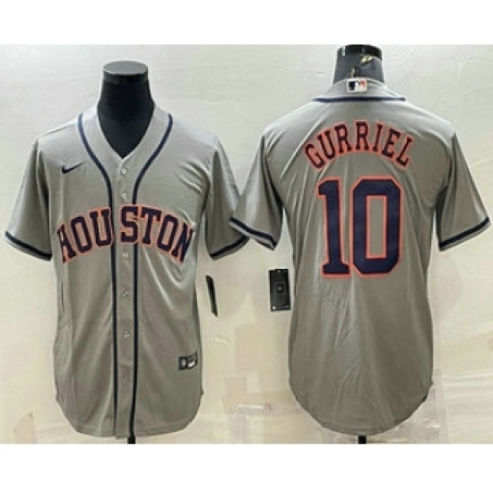 Men's Houston Astros #10 Yuli Gurriel Grey Stitched MLB Cool Base Nike Jersey - Ujersey