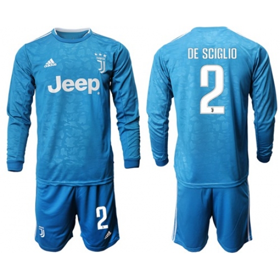 Juventus #2 De Sciglio Third Long Sleeves Soccer Club Jersey