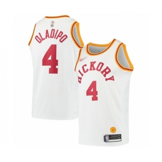 Men's Indiana Pacers #4 Victor Oladipo Authentic White Hardwood Classics Basketball Jersey - Ujersey