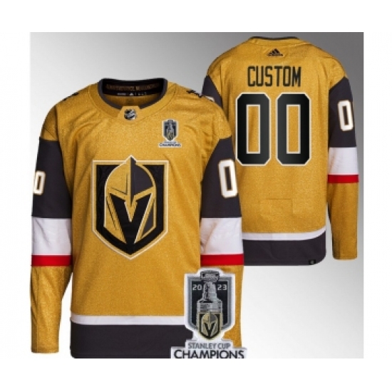 Men's Vegas Golden Knights Active Player Custom Gold 2023 Stanley Cup Champions Stitched Jersey - Ujersey