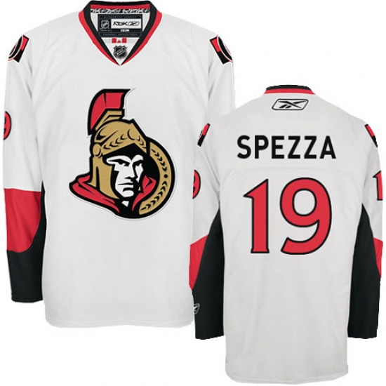 Men's Reebok Ottawa Senators #19 Jason Spezza Authentic White Away NHL Jersey - Ujersey