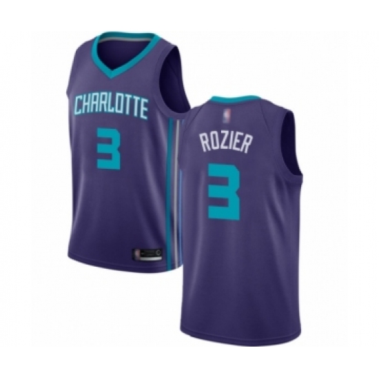 Men's Jordan Charlotte Hornets #3 Terry Rozier Authentic Purple Basketball Jersey Statement Edition - Ujersey