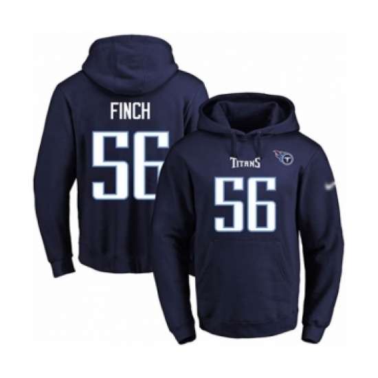 Football Men's Tennessee Titans #56 Sharif Finch Navy Blue Name & Number Pullover Hoodie - Ujersey