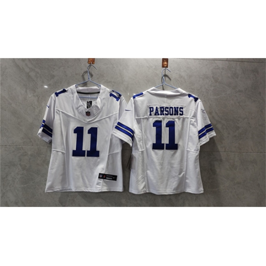 Women's Dallas Cowboys #11 Micah Parsons White 2023 F.U.S.E. Limited Football Stitched Jersey(Run Small) - Ujersey