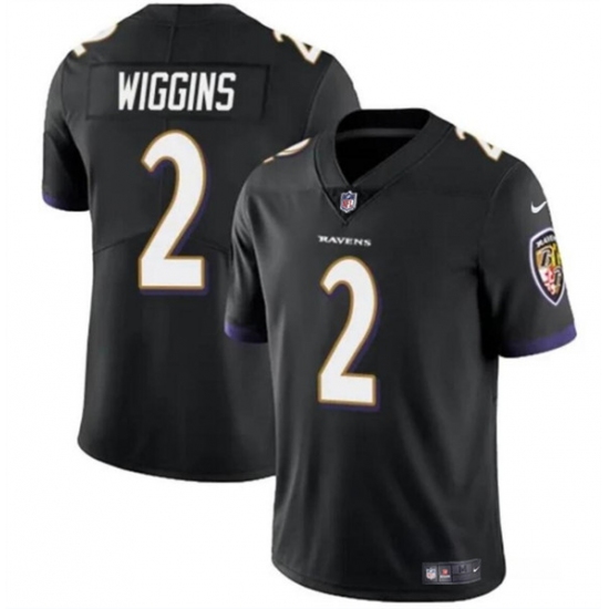 Men's Baltimore Ravens #2 Nate Wiggins Black 2024 Draft Vapor Limited Football Jersey - Ujersey