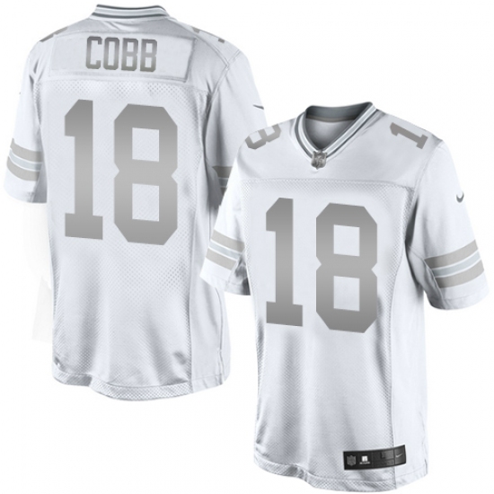 Men's Nike Green Bay Packers #18 Randall Cobb Limited White Platinum NFL Jersey - Ujersey