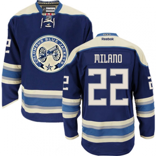 Men's Reebok Columbus Blue Jackets #22 Sonny Milano Authentic Navy Blue Third NHL Jersey - Ujersey