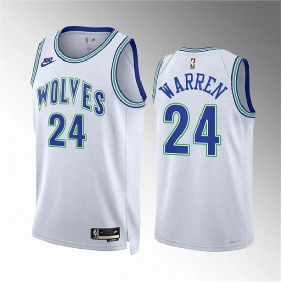Men's Minnesota Timberwolves #24 Tj Warren White 2023-24 Classic Edition Stitched Jersey - Ujersey