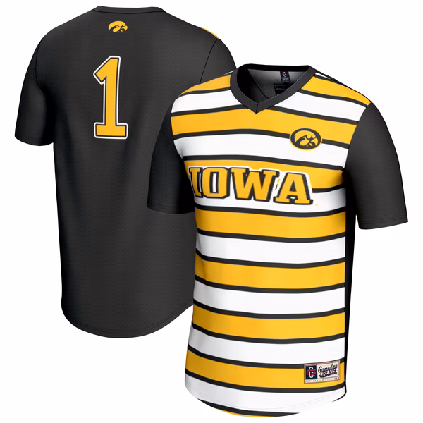 Youth GameDay Greats Black Iowa Hawkeyes Lightweight Collegiate Soccer Fashion Jersey - SUjersey01