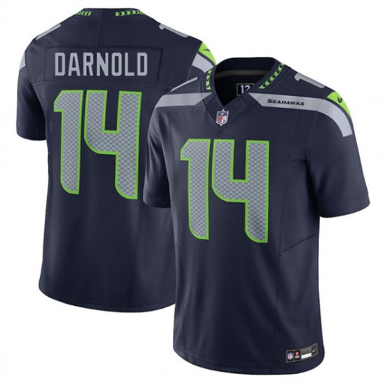Men's Seattle Seahawks #14 Sam Darnold Navy 2024 F.U.S.E Vapor Limited Football Stitched Jersey - Ujersey