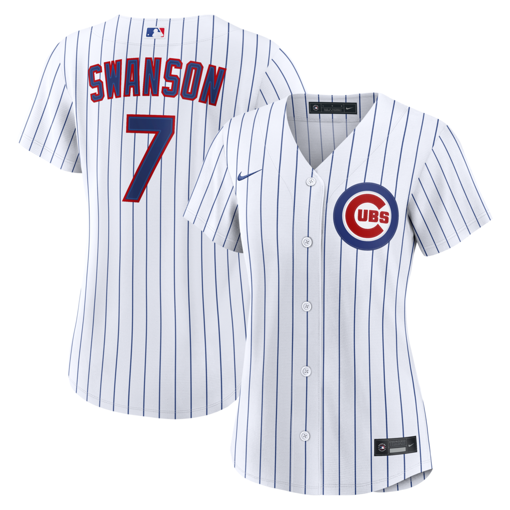 Women's Chicago Cubs Dansby Swanson Nike White Home Replica Jersey - Ujersey