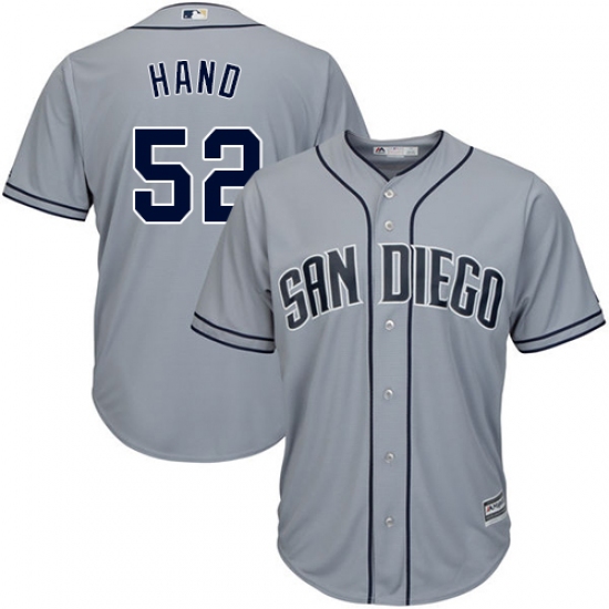 Men's Majestic San Diego Padres #52 Brad Hand Replica Grey Road Cool Base MLB Jersey - Ujersey