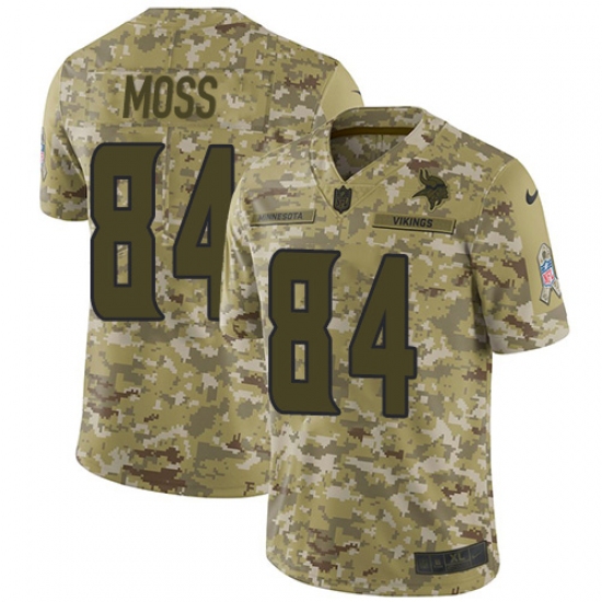Men's Nike Minnesota Vikings #84 Randy Moss Limited Camo 2018 Salute to Service NFL Jersey - Ujersey