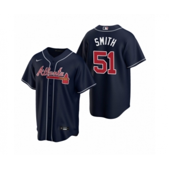 Men's Atlanta Braves #51 Will Smith Nike Navy 2020 Replica Alternate Jersey - Ujersey