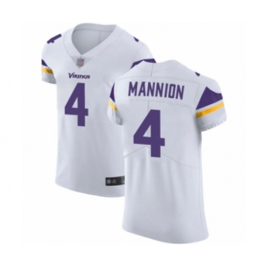 Men's Minnesota Vikings #4 Sean Mannion White Vapor Untouchable Elite Player Football Jersey - Ujersey