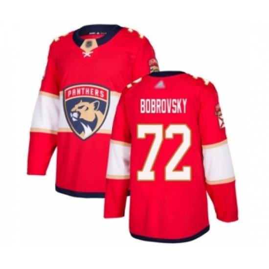 Men's Florida Panthers #72 Sergei Bobrovsky Authentic Red Home Hockey Jersey