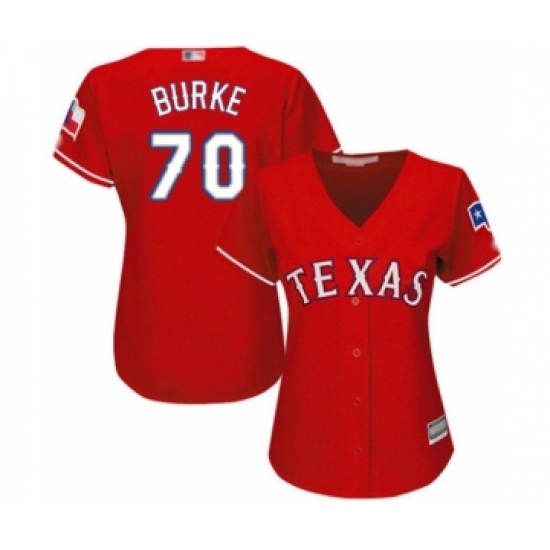 Women's Texas Rangers #70 Brock Burke Authentic Red Alternate Cool Base Baseball Player Jersey - Ujersey