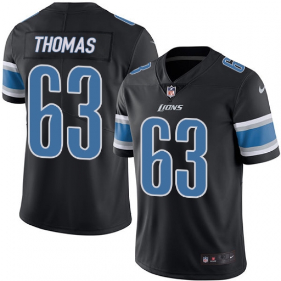 Men's Nike Detroit Lions #63 Brandon Thomas Elite Black Rush Vapor Untouchable NFL Jersey - Ujersey