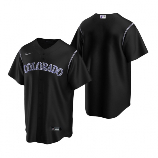 Men's Nike Colorado Rockies Blank Black Alternate Stitched Baseball Jersey - Ujersey