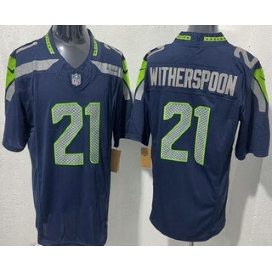 Men's Seattle Seahawks #21 Devon Witherspoon Limited Navy FUSE Vapor Jersey - Ujersey