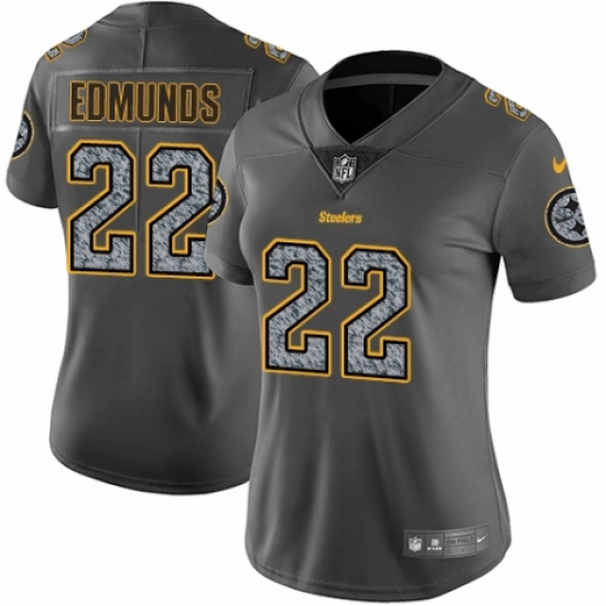 Women's Nike Pittsburgh Steelers #22 Terrell Edmunds Gray Static Vapor Untouchable Limited NFL Jersey - Ujersey