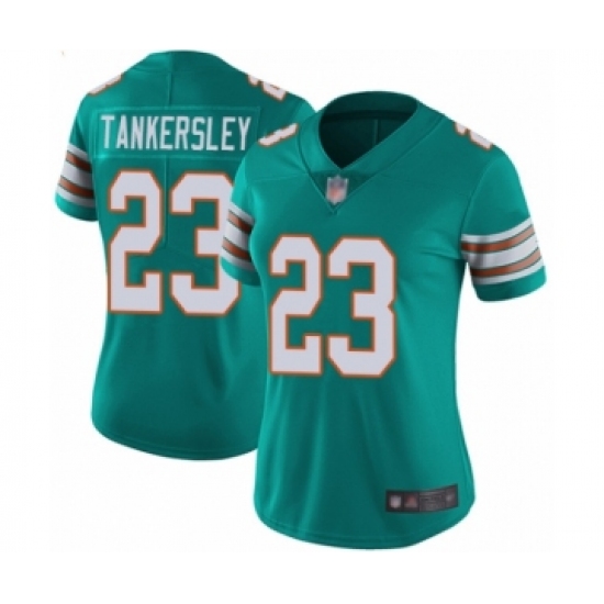Women's Miami Dolphins #23 Cordrea Tankersley Aqua Green Alternate Vapor Untouchable Limited Player Football Jersey - Ujersey