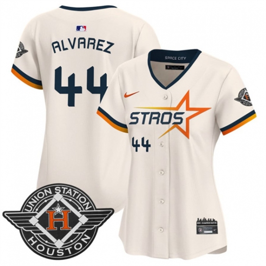 Women's Houston Astros #44 Yordan Alvarez Cream 2025 City Connect Limited Stitched Baseball Jersey(Run Small) - Ujersey
