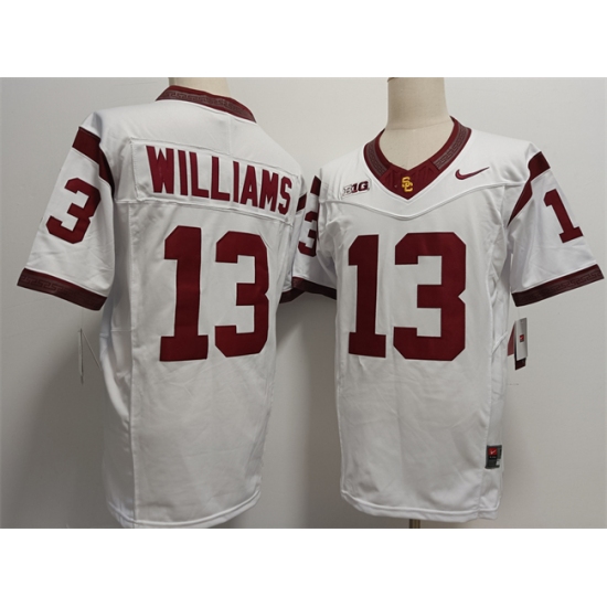 Men's USC Trojans #13 Caleb Williams 2024 F.U.S.E. White Stitched Jersey - Ujersey