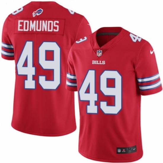 Men's Nike Buffalo Bills #49 Tremaine Edmunds Limited Red Rush Vapor Untouchable NFL Jersey - Ujersey
