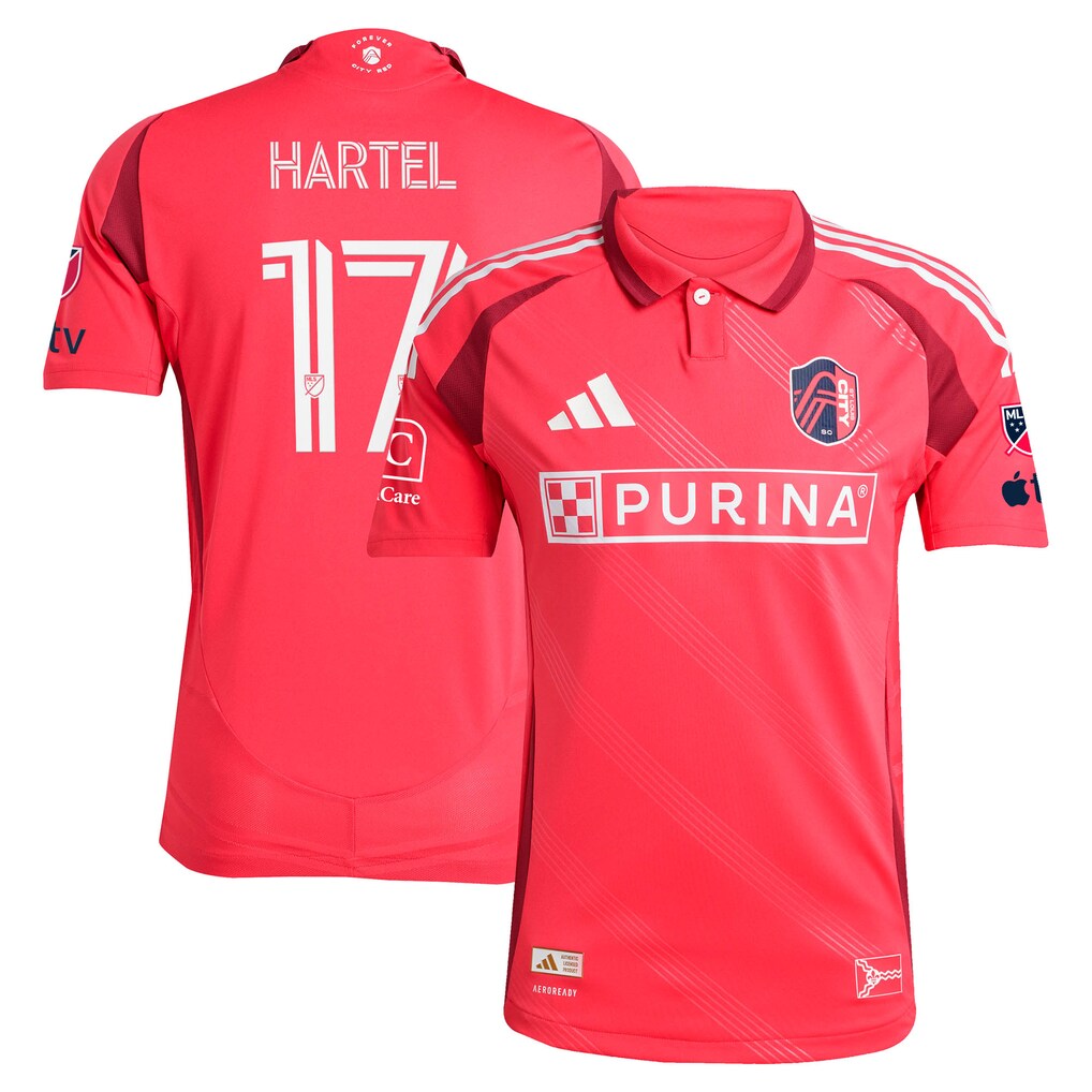 Men's St. Louis CITY SC Marcel Hartel adidas Red 2025 Forever CITY Red On-Field Authentic Jersey - Ujersey