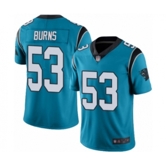 Youth Carolina Panthers #53 Brian Burns Limited Blue Rush Vapor Untouchable Football Jersey