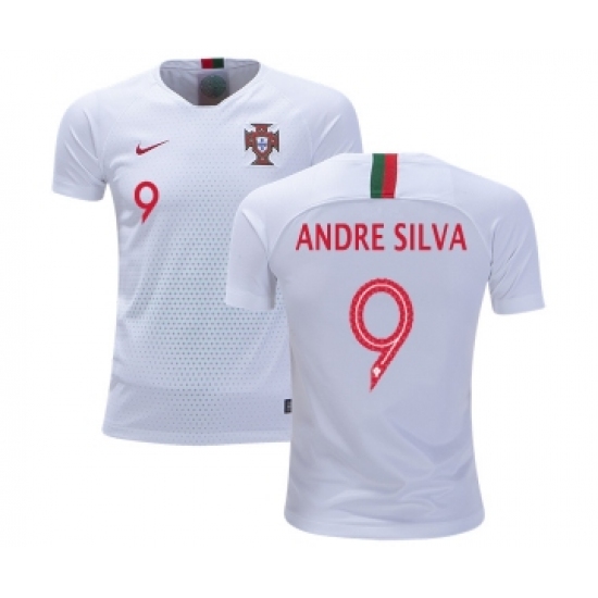 Portugal #9 Andre Silva Away Kid Soccer Country Jersey