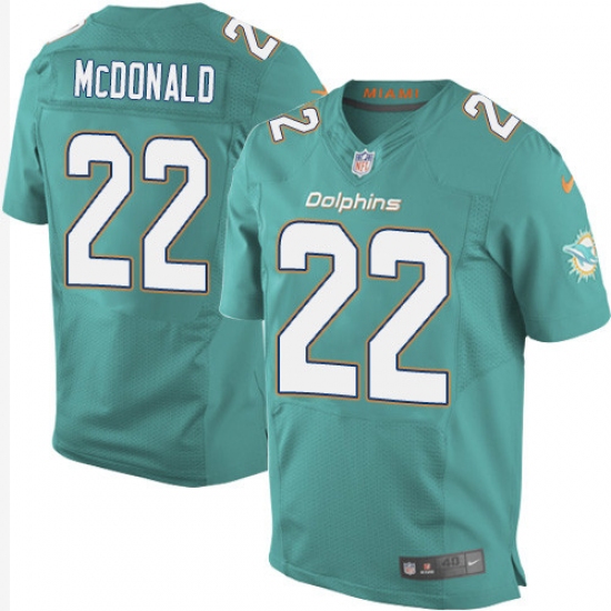 Men's Nike Miami Dolphins #22 T.J. McDonald Elite Aqua Green Team Color NFL Jersey - Ujersey