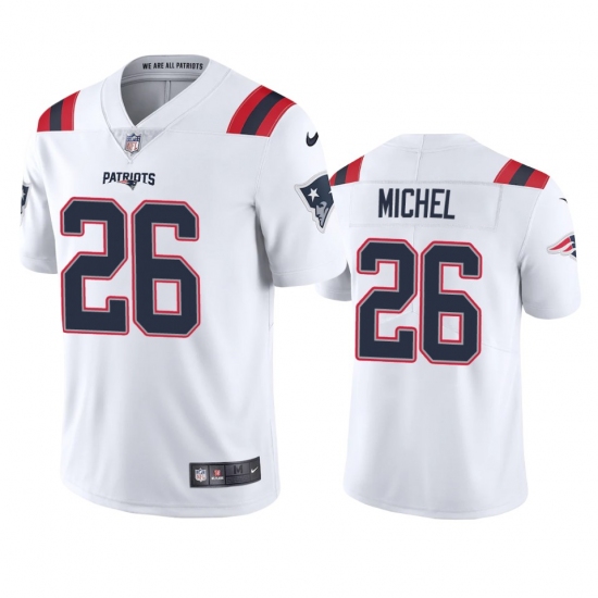 Nike New England Patriots #26 Sony Michel Men's White 2020 Vapor Limited Jersey - Ujersey