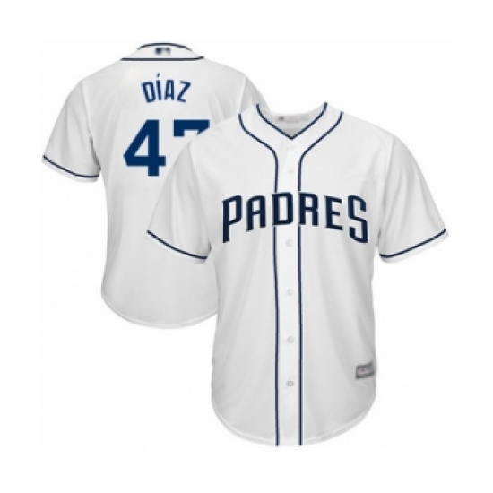 Youth San Diego Padres #47 Miguel Diaz Authentic White Home Cool Base Baseball Player Jersey - Ujersey