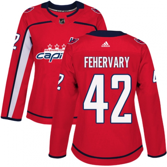 Women's Adidas Washington Capitals #42 Martin Fehervary Authentic Red Home NHL Jersey - Ujersey