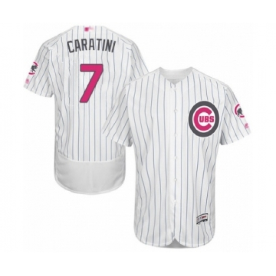 Men's Chicago Cubs #7 Victor Caratini Authentic White 2016 Mother's Day Fashion Flex Base Baseball Player Jersey - Ujersey