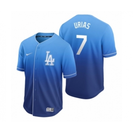 Men's Los Angeles Dodgers #7 Julio Urias Royal Fade Nike Jersey - Ujersey