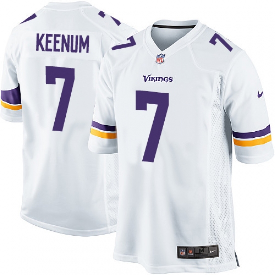 Men's Nike Minnesota Vikings #7 Case Keenum Game White NFL Jersey - Ujersey