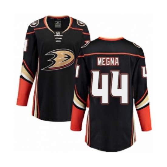 Women's Anaheim Ducks #44 Jaycob Megna Authentic Black Home Fanatics Branded Breakaway NHL Jersey - Ujersey