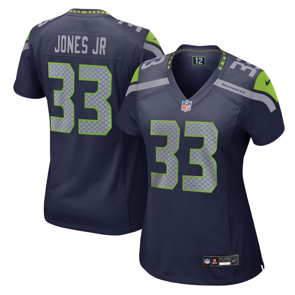 Women's Seattle Seahawks Velus Jones Jr. Nike College Navy Team Game Jersey - U-jersey