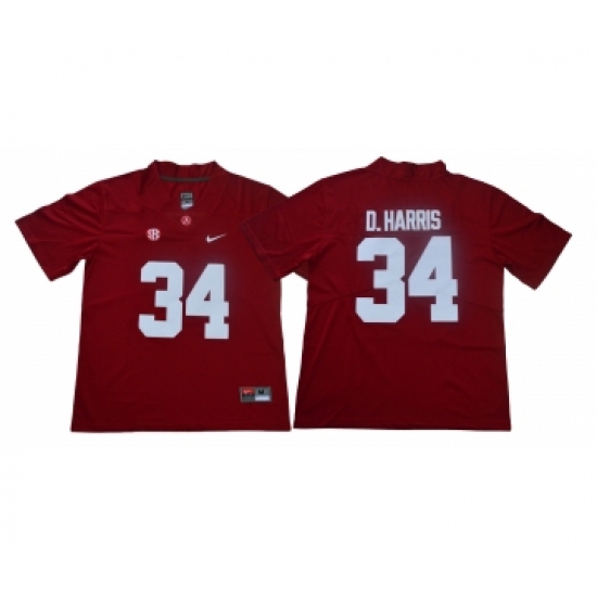 Alabama Crimson Tide 34 Damien Harris Red Nike College Football Jersey - Ujersey