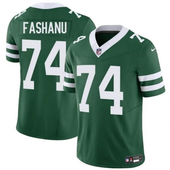 Men's New York Jets #74 Olu Fashanu Green 2024 F.U.S.E Throwback Limited Stitched Jersey - Ujersey