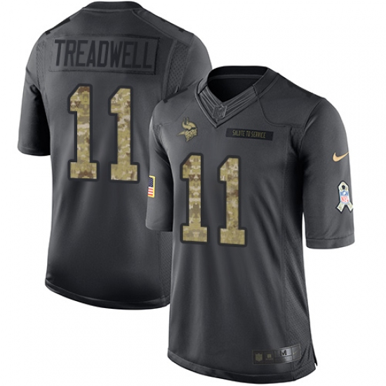 Men's Nike Minnesota Vikings #11 Laquon Treadwell Limited Black 2016 Salute to Service NFL Jersey - Ujersey