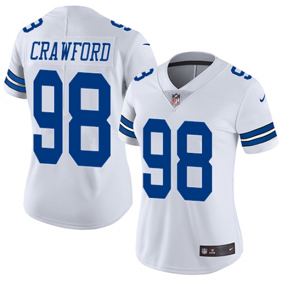 Women's Nike Dallas Cowboys #98 Tyrone Crawford White Vapor Untouchable Limited Player NFL Jersey - Ujersey
