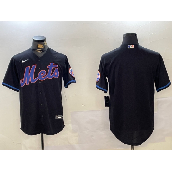 Men's New York Mets Team Big Logo Graphite 2024 City Connect Limited Stitched Baseball Jersey - Ujersey