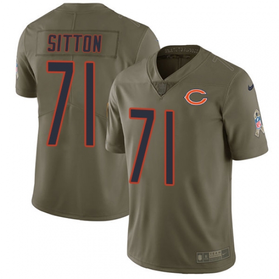 Men's Nike Chicago Bears #71 Josh Sitton Limited Olive 2017 Salute to Service NFL Jersey - Ujersey
